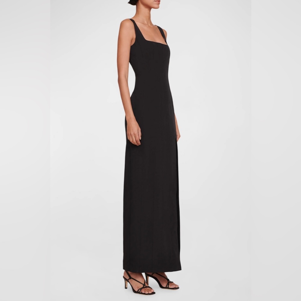 STAUD portrait square neck column slit dress; size 8